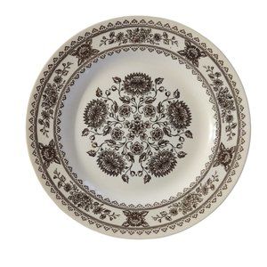 Vintage ROYAL CHINA HAMPSHIRE VENDOME 10" Dinner Plate Brown Mums Flowers Floral